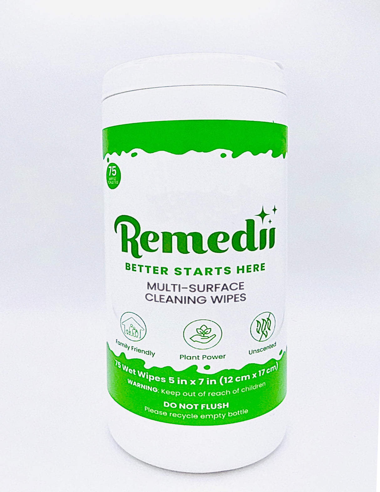 Remedii's Multi-Surface Cleaning Wipes, Unscented, 75 Count